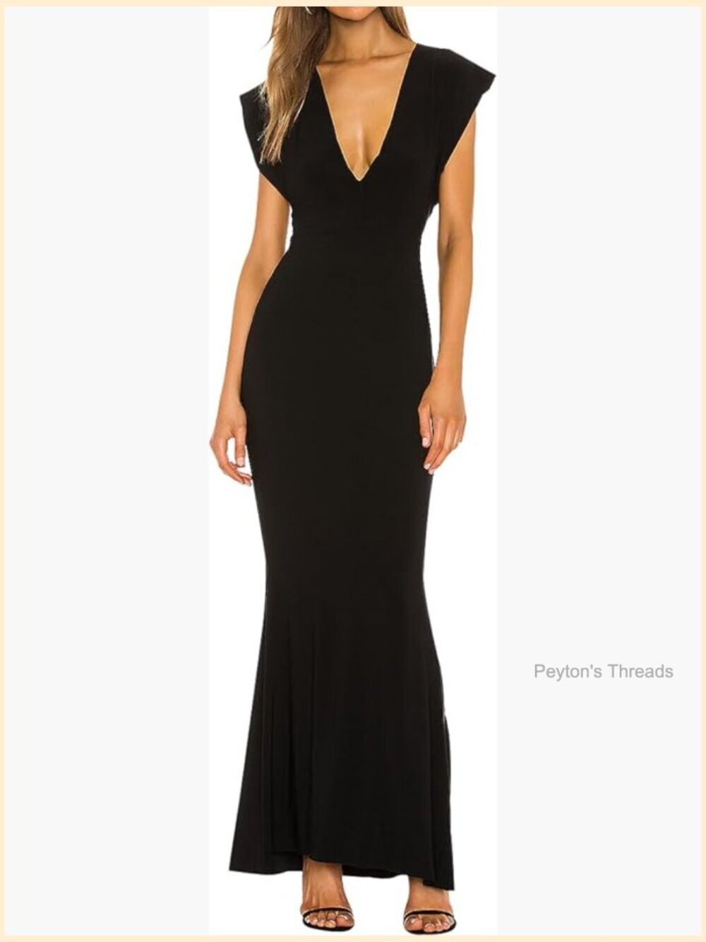 Sleeveless Deep V Neck Bodycon Maxi Evening Gown